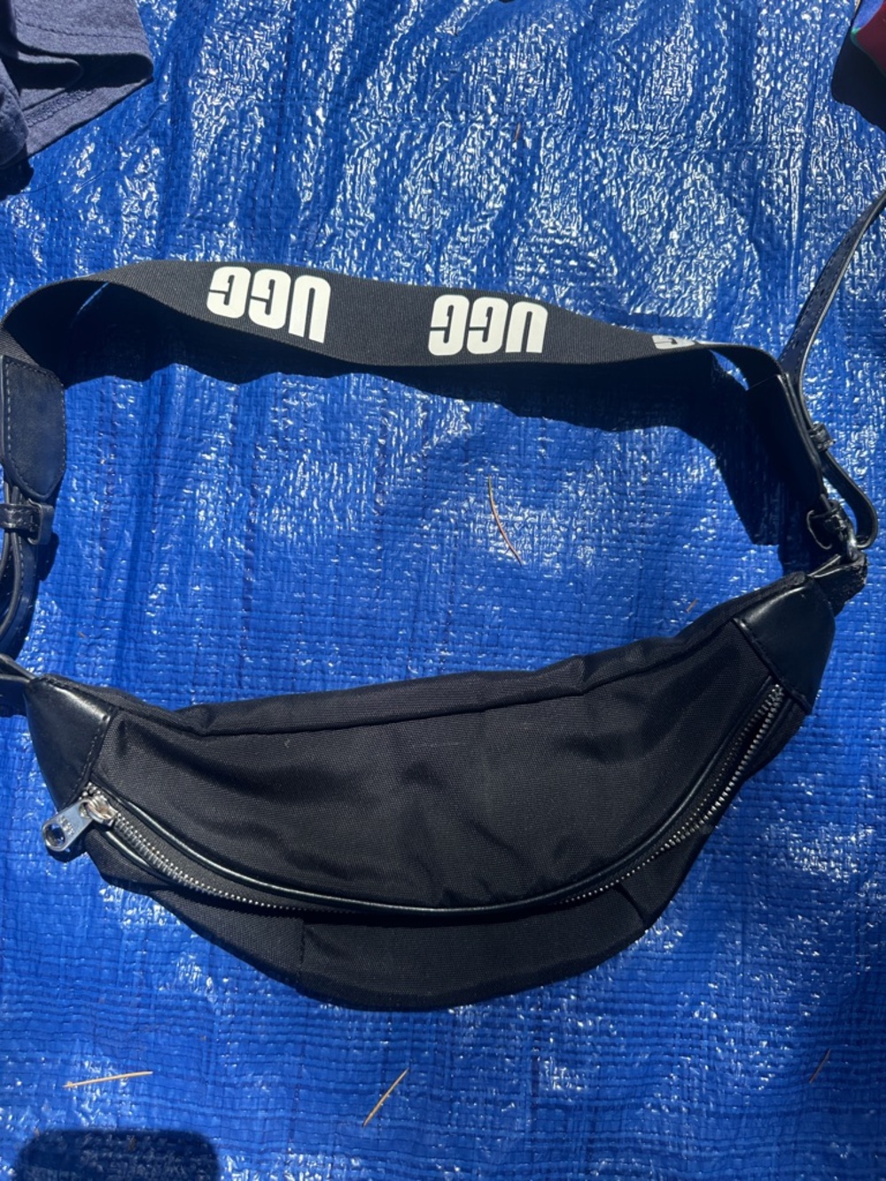 UGG Black Belt Bag with Branded Strap